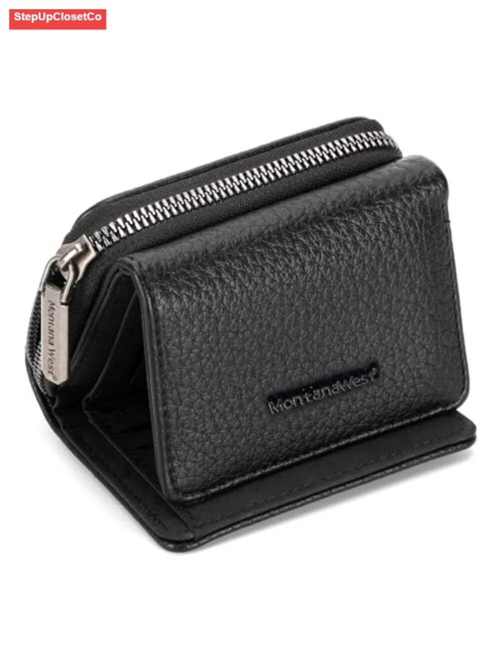 Women's Trifold Wallet with RFID Blocking, Zipper Coin Pocket & Faux Leather